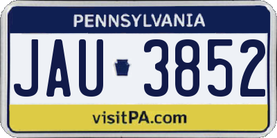 PA license plate JAU3852