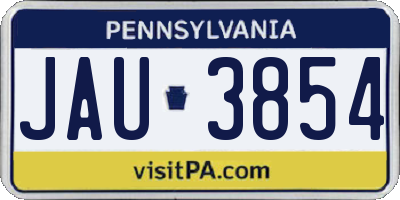 PA license plate JAU3854