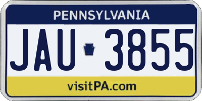 PA license plate JAU3855