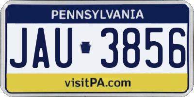 PA license plate JAU3856