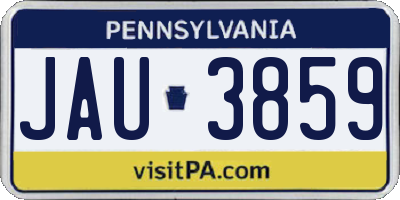 PA license plate JAU3859
