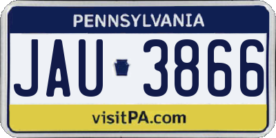 PA license plate JAU3866
