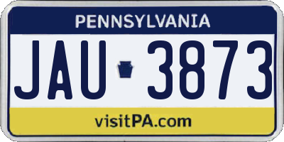 PA license plate JAU3873