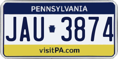 PA license plate JAU3874