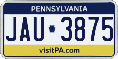 PA license plate JAU3875