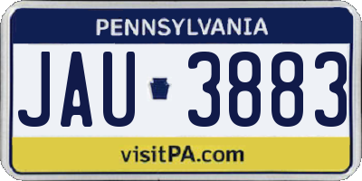 PA license plate JAU3883