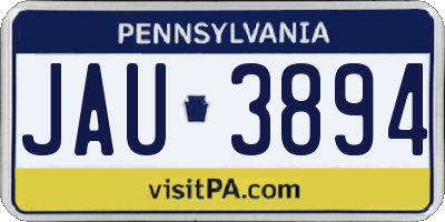 PA license plate JAU3894