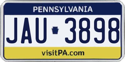 PA license plate JAU3898