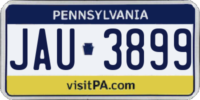 PA license plate JAU3899