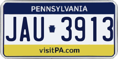 PA license plate JAU3913