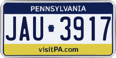 PA license plate JAU3917