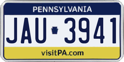 PA license plate JAU3941