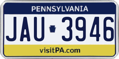 PA license plate JAU3946