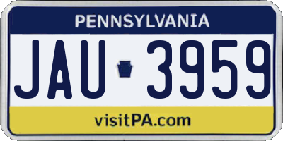 PA license plate JAU3959