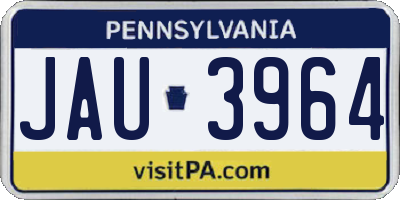 PA license plate JAU3964