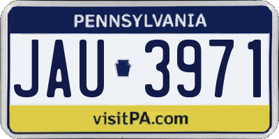 PA license plate JAU3971