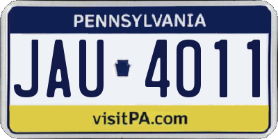 PA license plate JAU4011