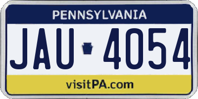 PA license plate JAU4054
