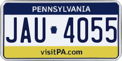 PA license plate JAU4055
