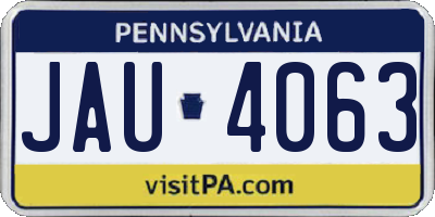 PA license plate JAU4063