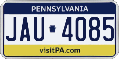 PA license plate JAU4085