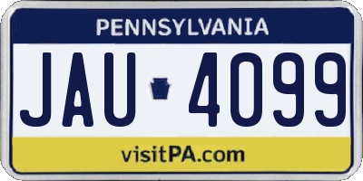PA license plate JAU4099
