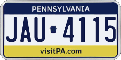 PA license plate JAU4115