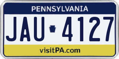 PA license plate JAU4127