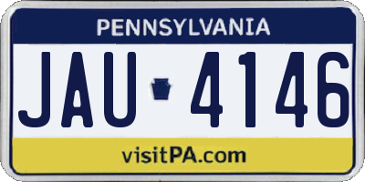 PA license plate JAU4146