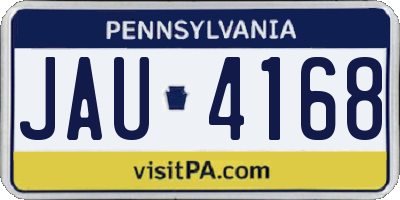 PA license plate JAU4168