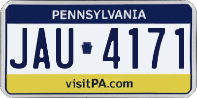 PA license plate JAU4171
