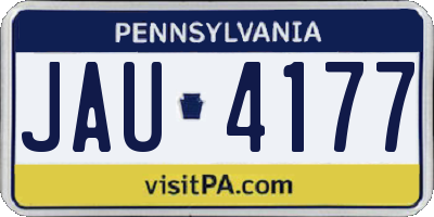 PA license plate JAU4177