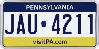 PA license plate JAU4211