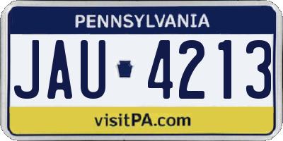 PA license plate JAU4213