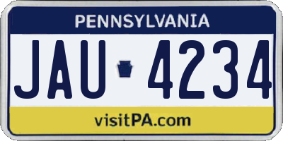 PA license plate JAU4234