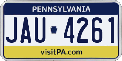 PA license plate JAU4261