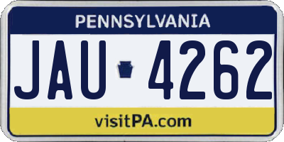 PA license plate JAU4262