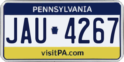 PA license plate JAU4267
