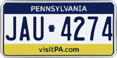 PA license plate JAU4274
