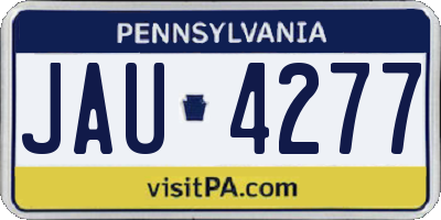 PA license plate JAU4277