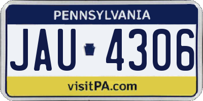 PA license plate JAU4306