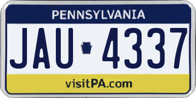 PA license plate JAU4337