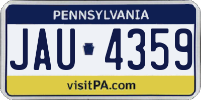 PA license plate JAU4359