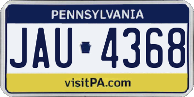 PA license plate JAU4368