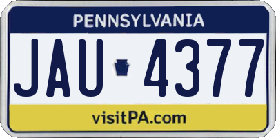 PA license plate JAU4377
