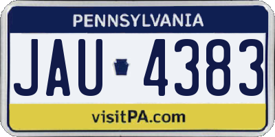 PA license plate JAU4383