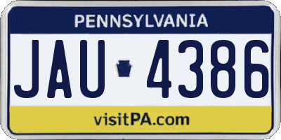 PA license plate JAU4386