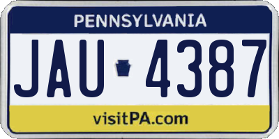 PA license plate JAU4387