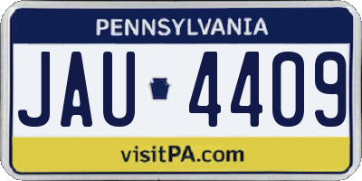 PA license plate JAU4409