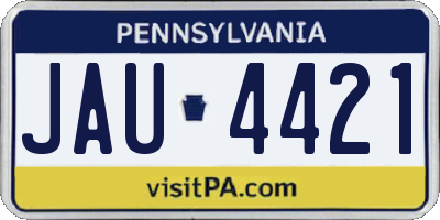 PA license plate JAU4421